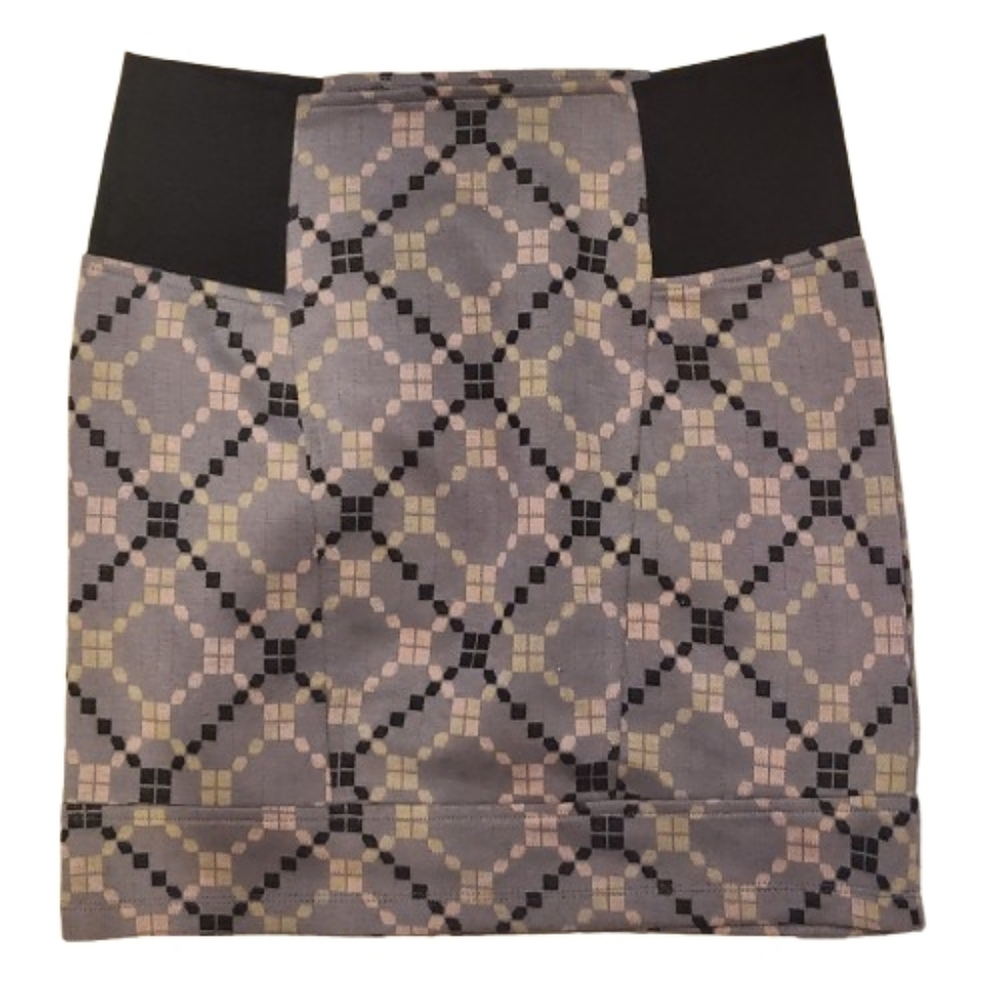 Free People Geo Mosaic Mini Skirt | Stretch Bodycon | XS